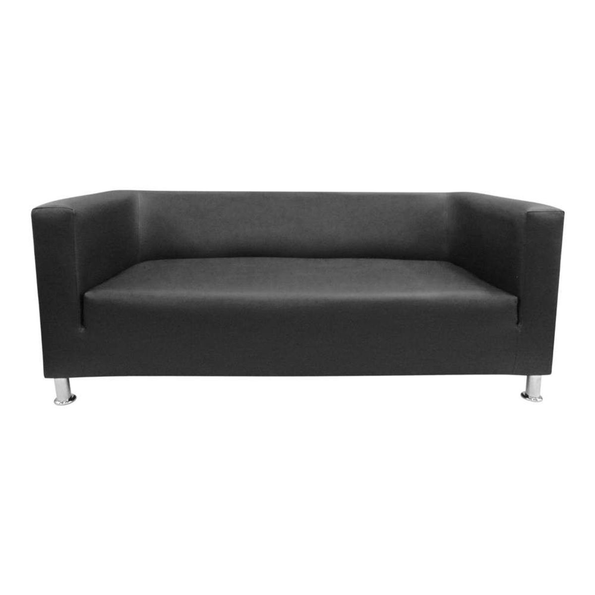 SOFA MARKET - Sofa Zia 3 Puestos Ecocuero Negro