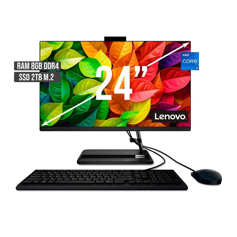 LENOVO - TODO EN UNO LENOVO INTEL CORE I7-1260P SSD 2TB RAM 8GB LED 24 FHD