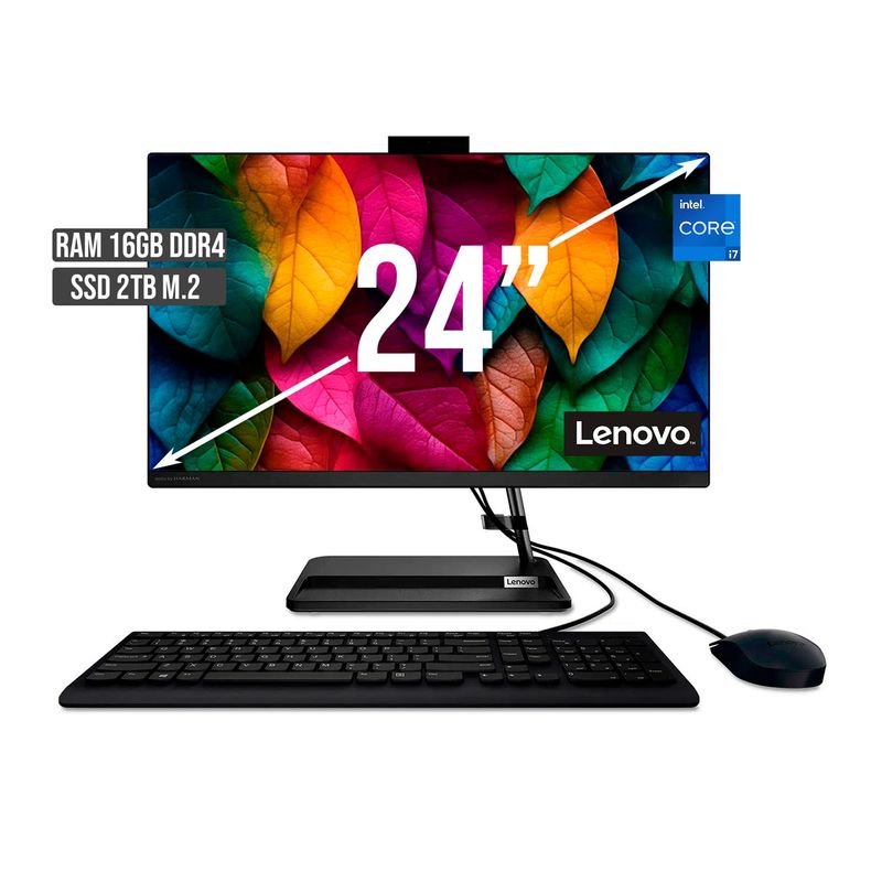 LENOVO - TODO EN UNO LENOVO INTEL CORE I7-1260P SSD 2TB RAM 16GB LED 24 FHD