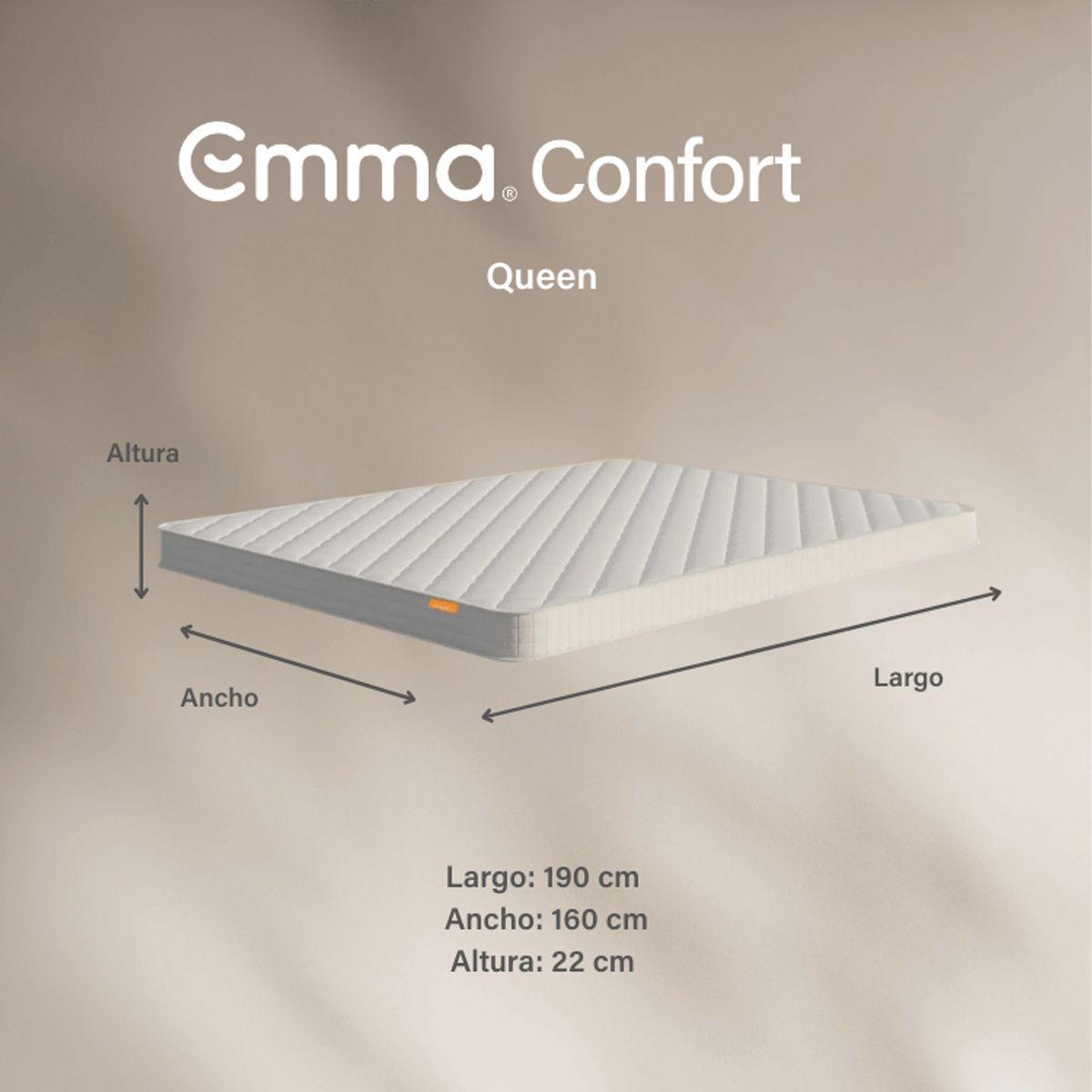 EMMA - Colchón Confort Queen con Soporte Ergonómico y Tecnología Alemana