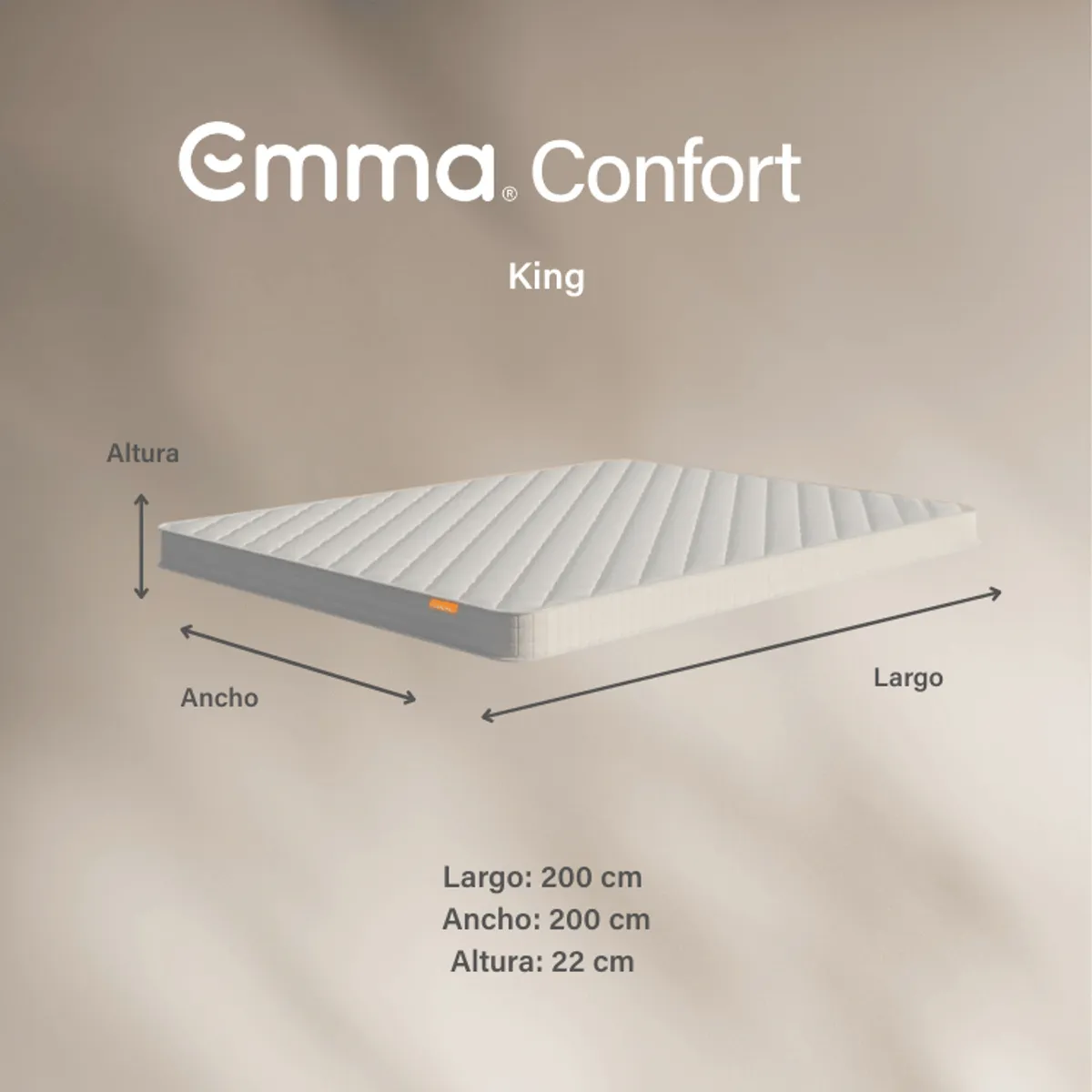 EMMA - Colchón Confort King con Soporte Ergonómico y Tecnología Alemana