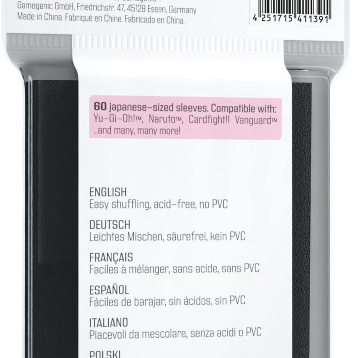 ASMODEE - Fundas Protectores Just Sleeves Japanese Negras 62X89mm 60