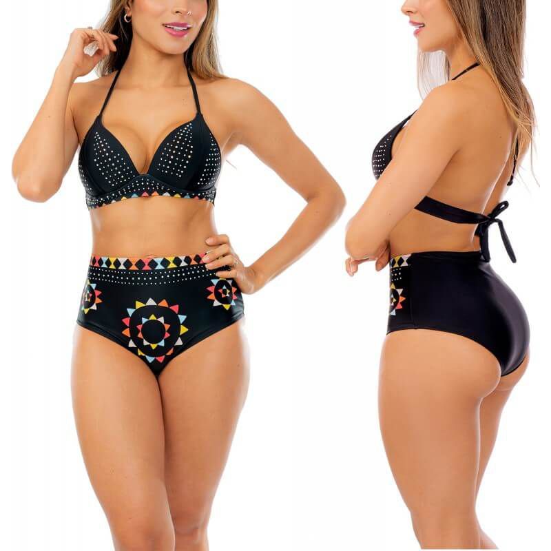 PRAIE - Vestido de Baño Bikini Retro PRAIE 1016 Negro Murano