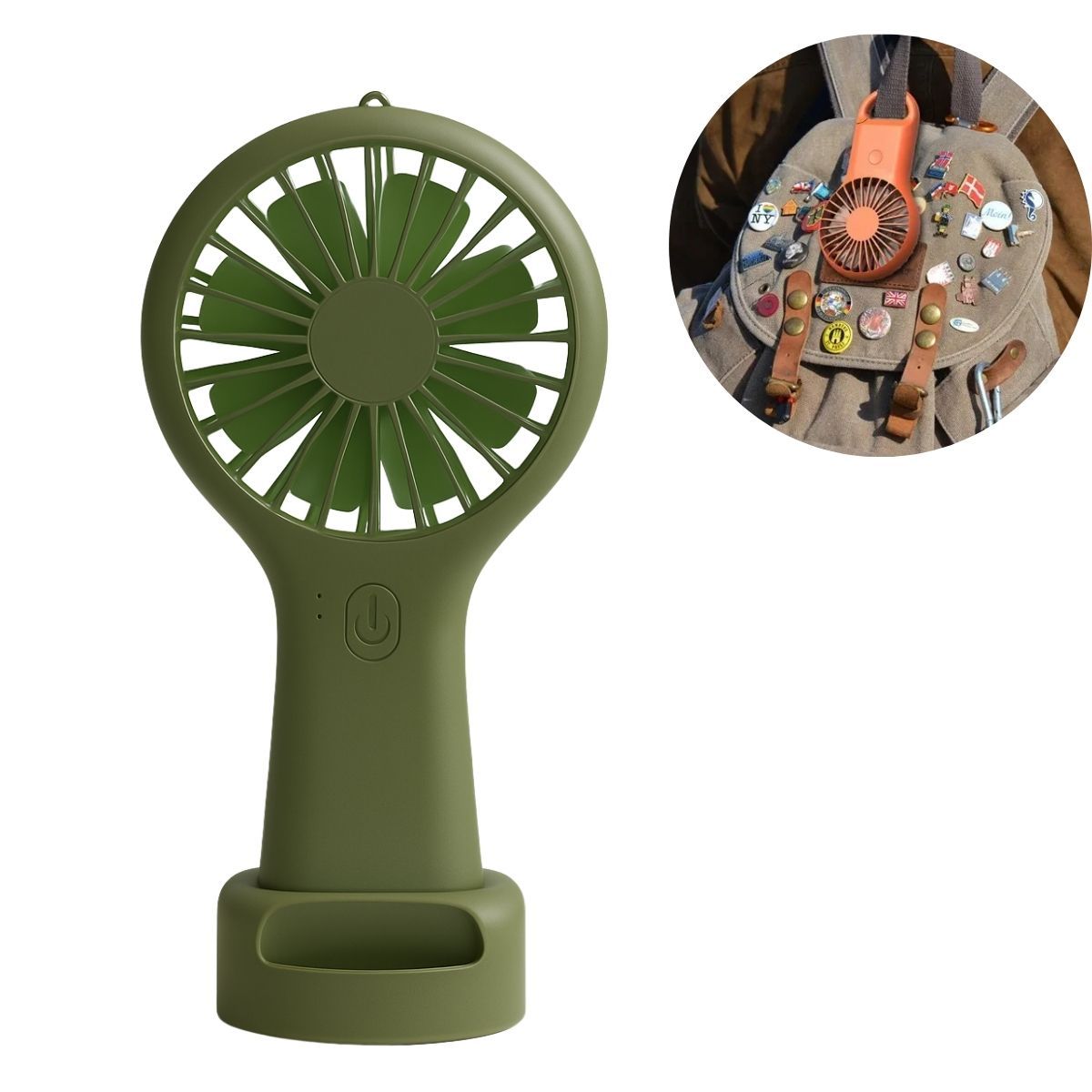 GENERICO - Mini Ventilador De Mano Portatil Recargable Abanico Personal Verde