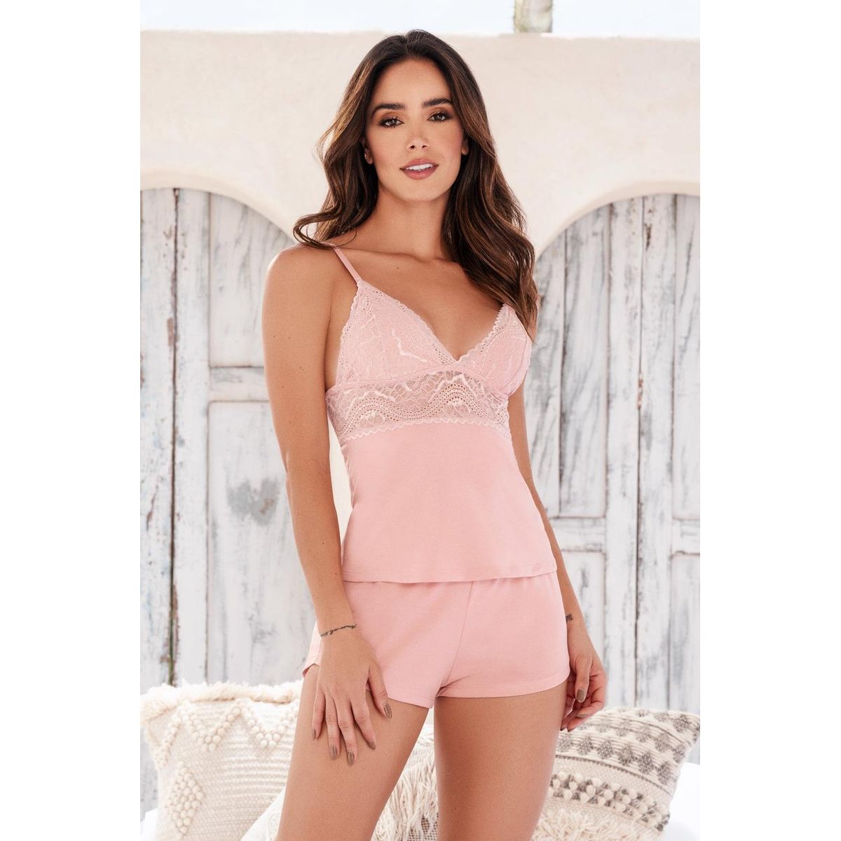 PROVOCAME - Pijama Conjunto Short Sexy Palo Rosa 12046 - Rosa