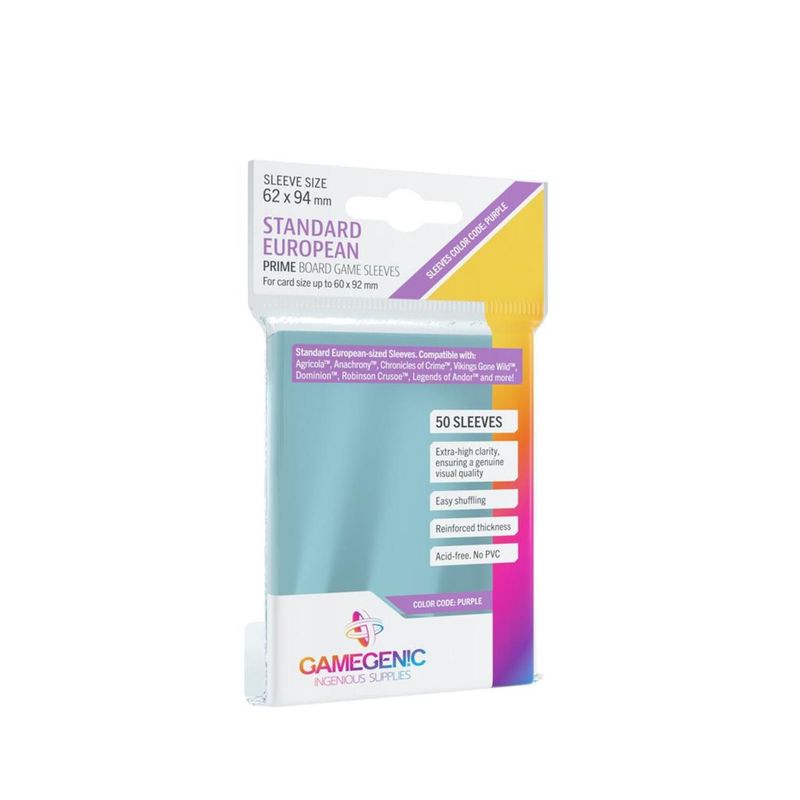 ASMODEE - FUNDAS PROTECTORES SLEEVES PRIME STANDARD EUROPEAN 62x94 50
