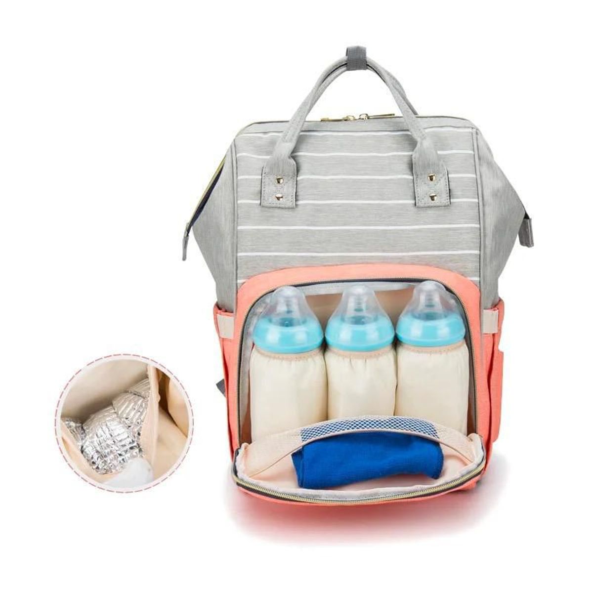 GENERICO - Pañalera Tipo Morral Multiusos Para Bebe - ROSADO