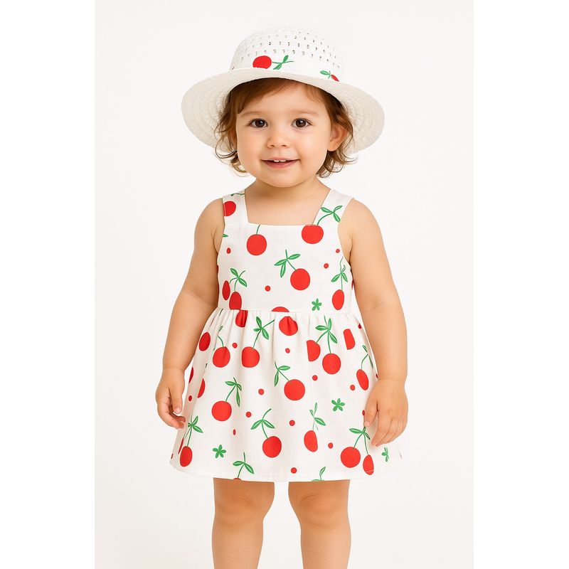 LUSOLSI - Vestido Niña Frutas Con Sombrero  Moda Infantil