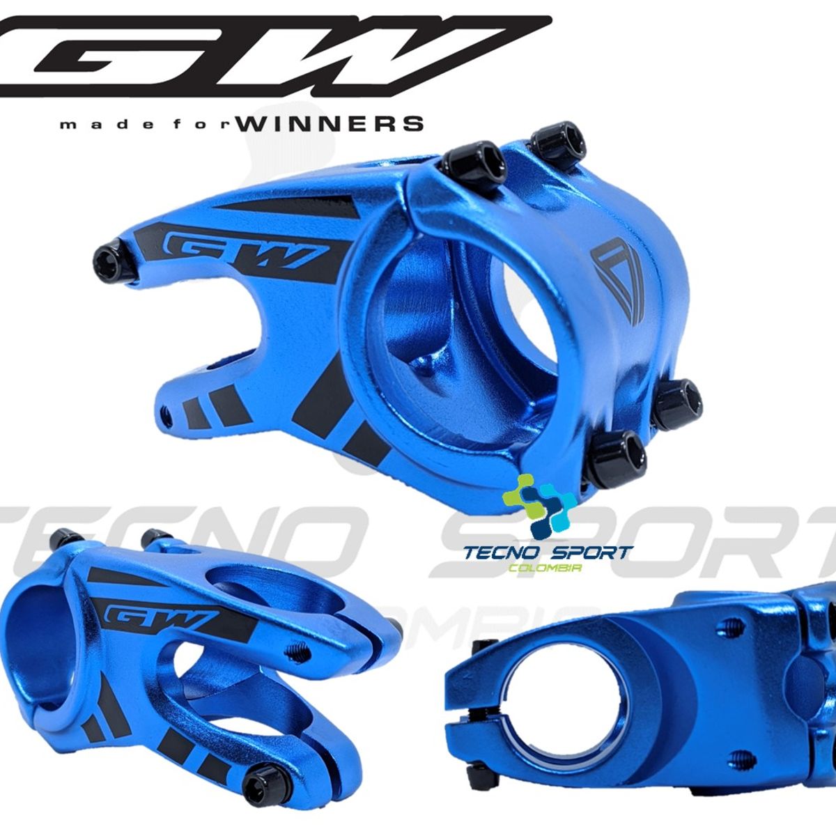 GW - Espiga Gw Aluminio Mtb Para Manubrio 318mm Codo Bicicleta