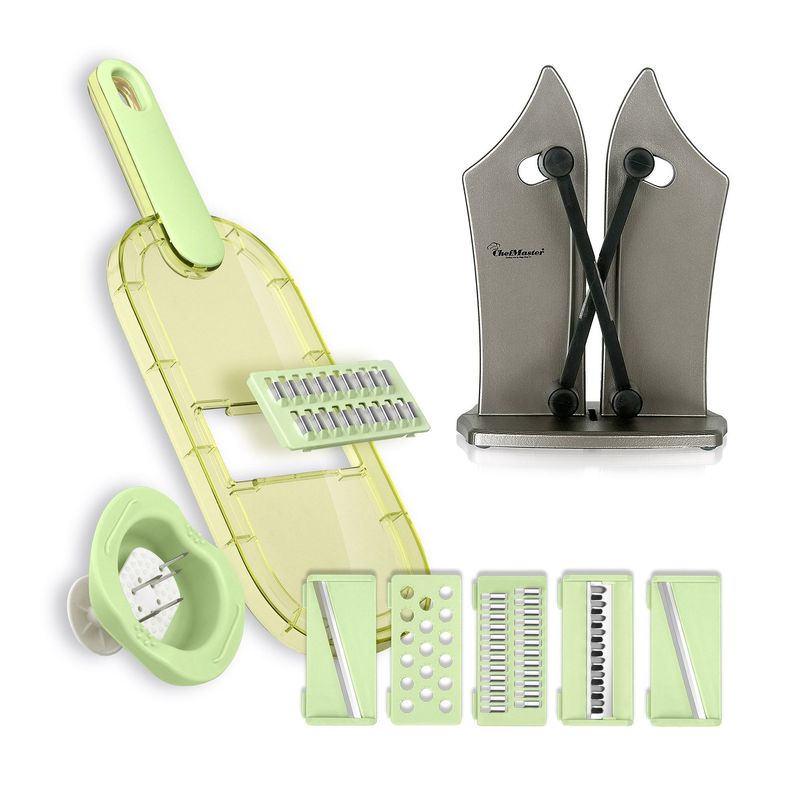 CHEF MASTER - Combo rallador cocina 6en1  Afilador profesional