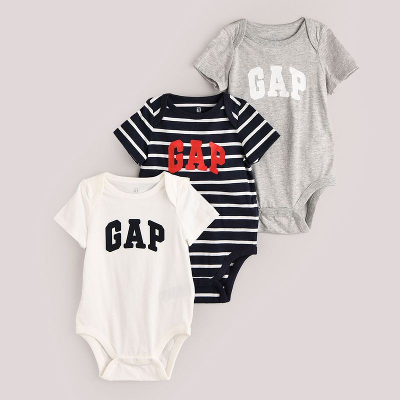 GAP - Body Bebé Niño Pack x3 Algodón GAP