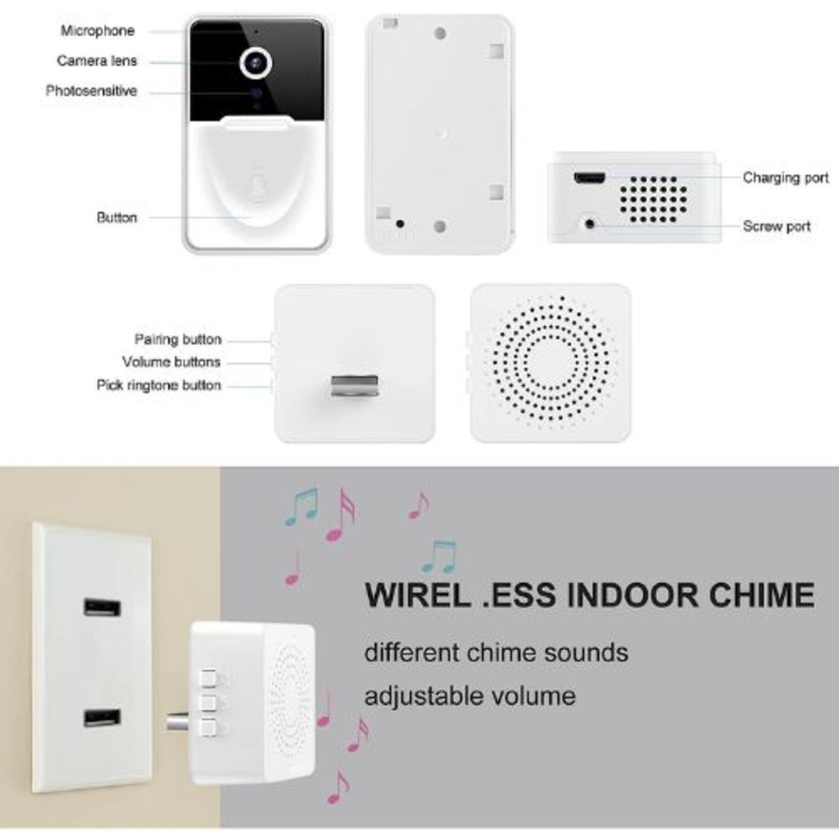 GENERICO - Timbre inteligente con cámara.