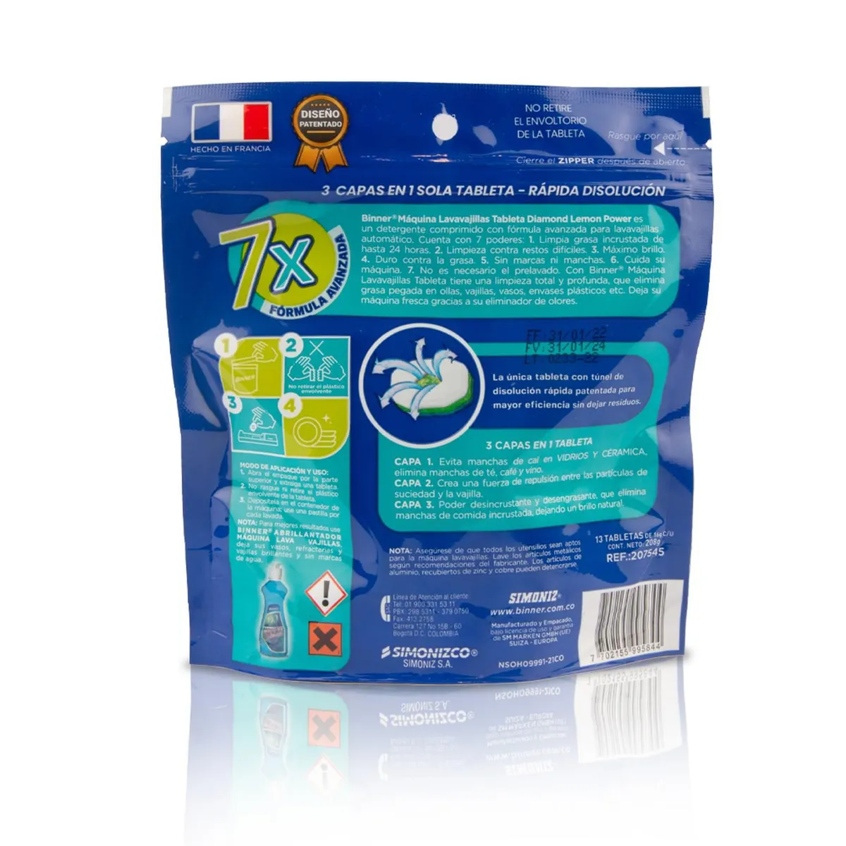 BINNER - Máquina Lavavajillas BINNER en Tableta Limón 208gr