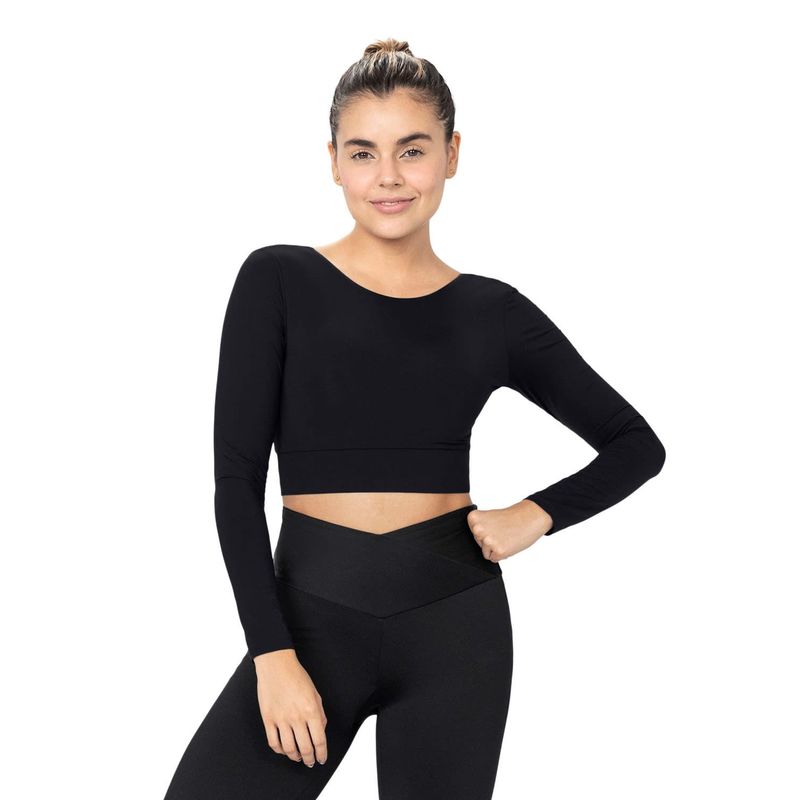 LEONISA - Crop top deportivo manga larga