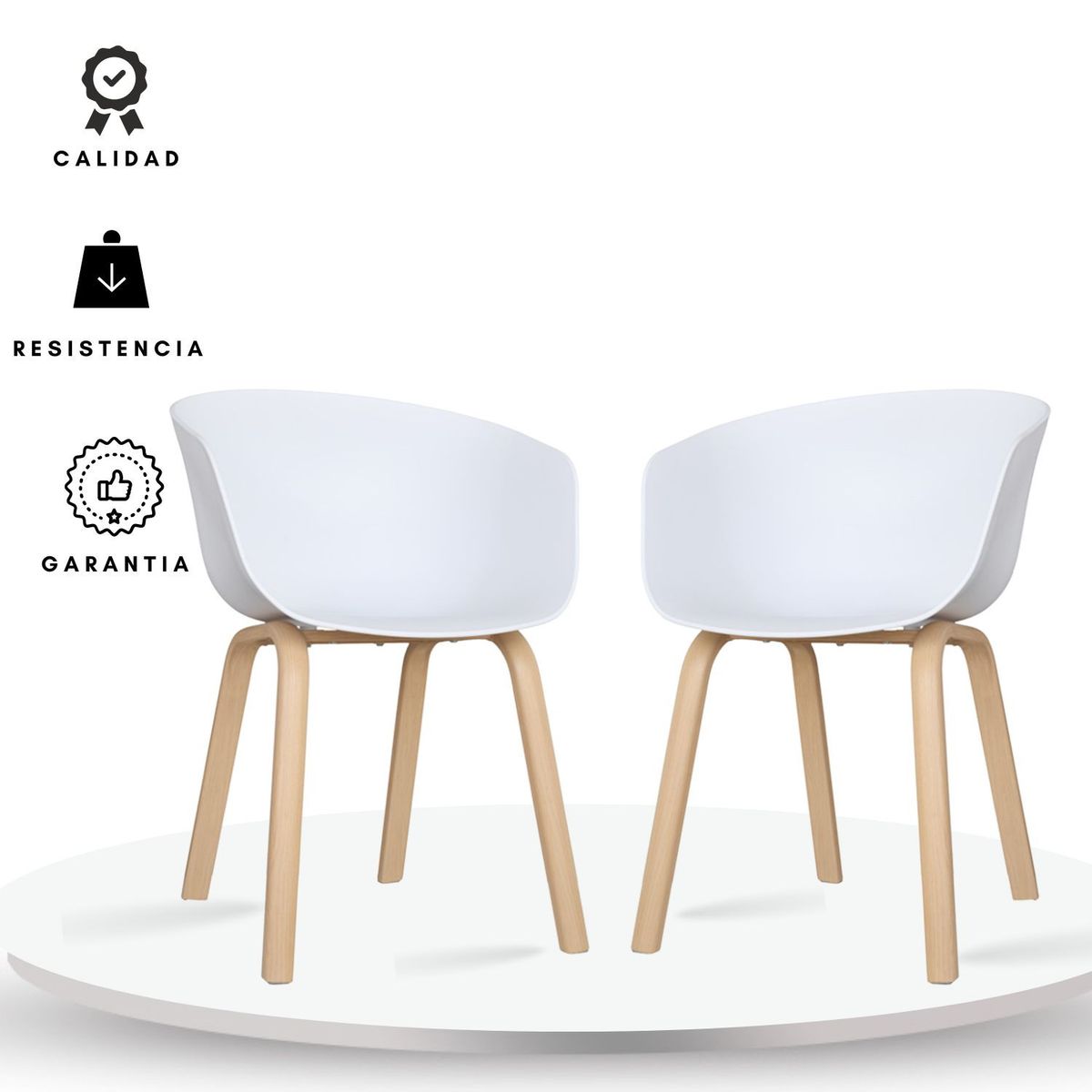 EKONOMODO COLOMBIA - Silla Natura Blanco Set X 2