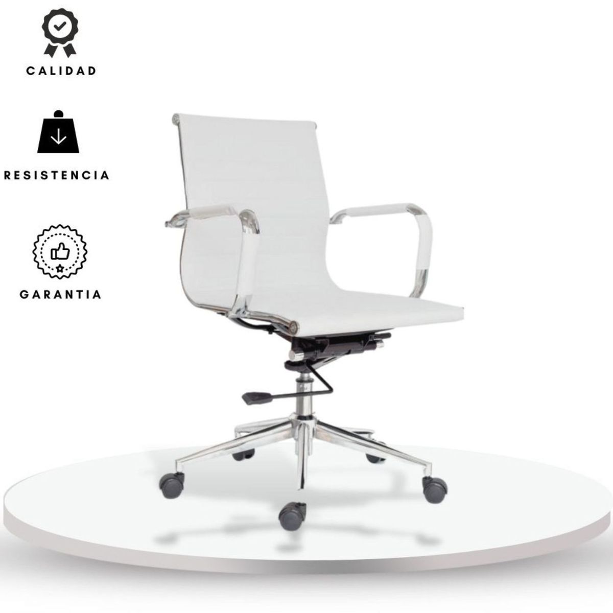 EKONOMODO COLOMBIA - Silla De Oficina Presidente Espalda Media Blanco
