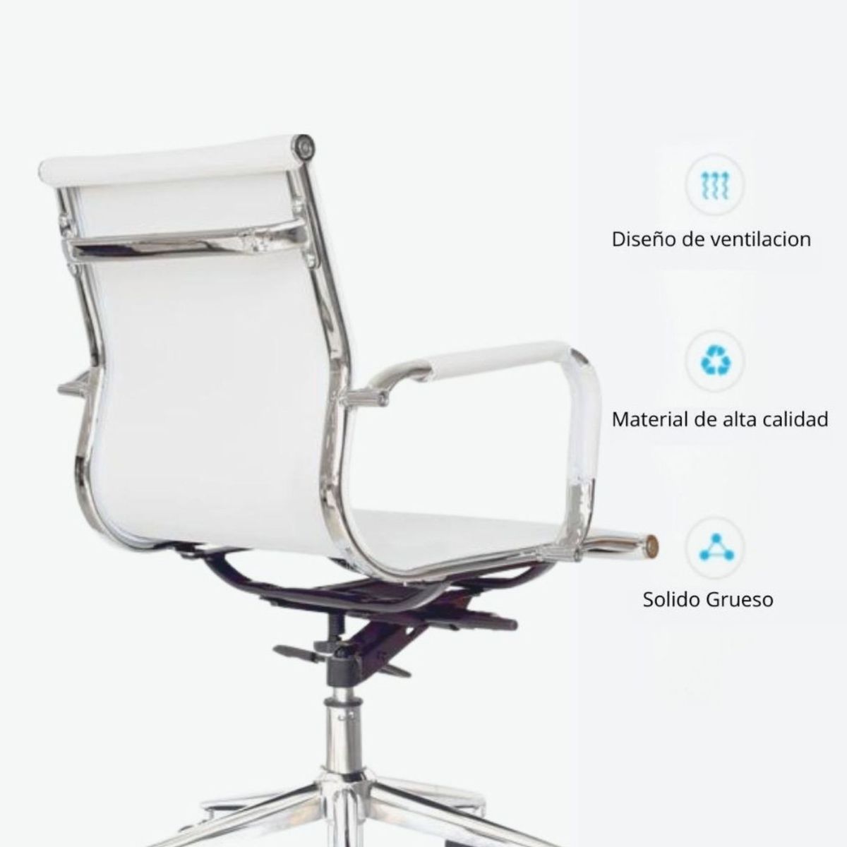 EKONOMODO COLOMBIA - Silla De Oficina Presidente Espalda Media Blanco