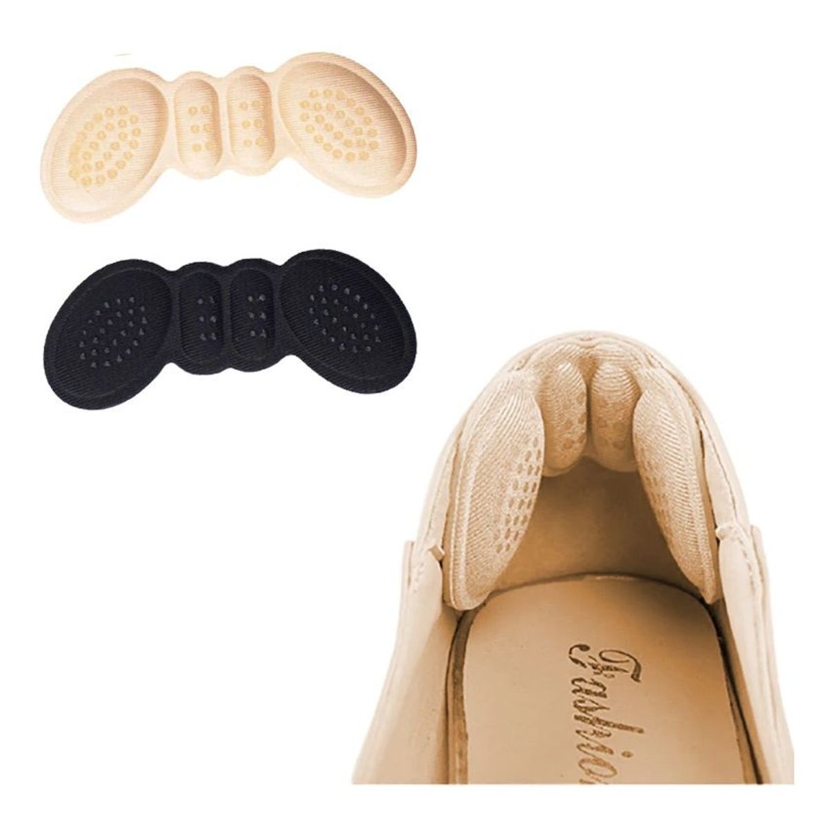 GENERICO - Almohadillas talón tacón zapato mujer hombre algodón color negro