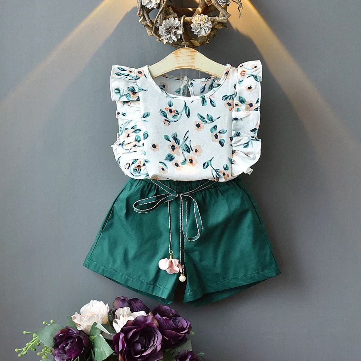 LUSOLSI - Conjuntos de vestir Prendas Ropa Blusa y pantalon para niñas pequeñas