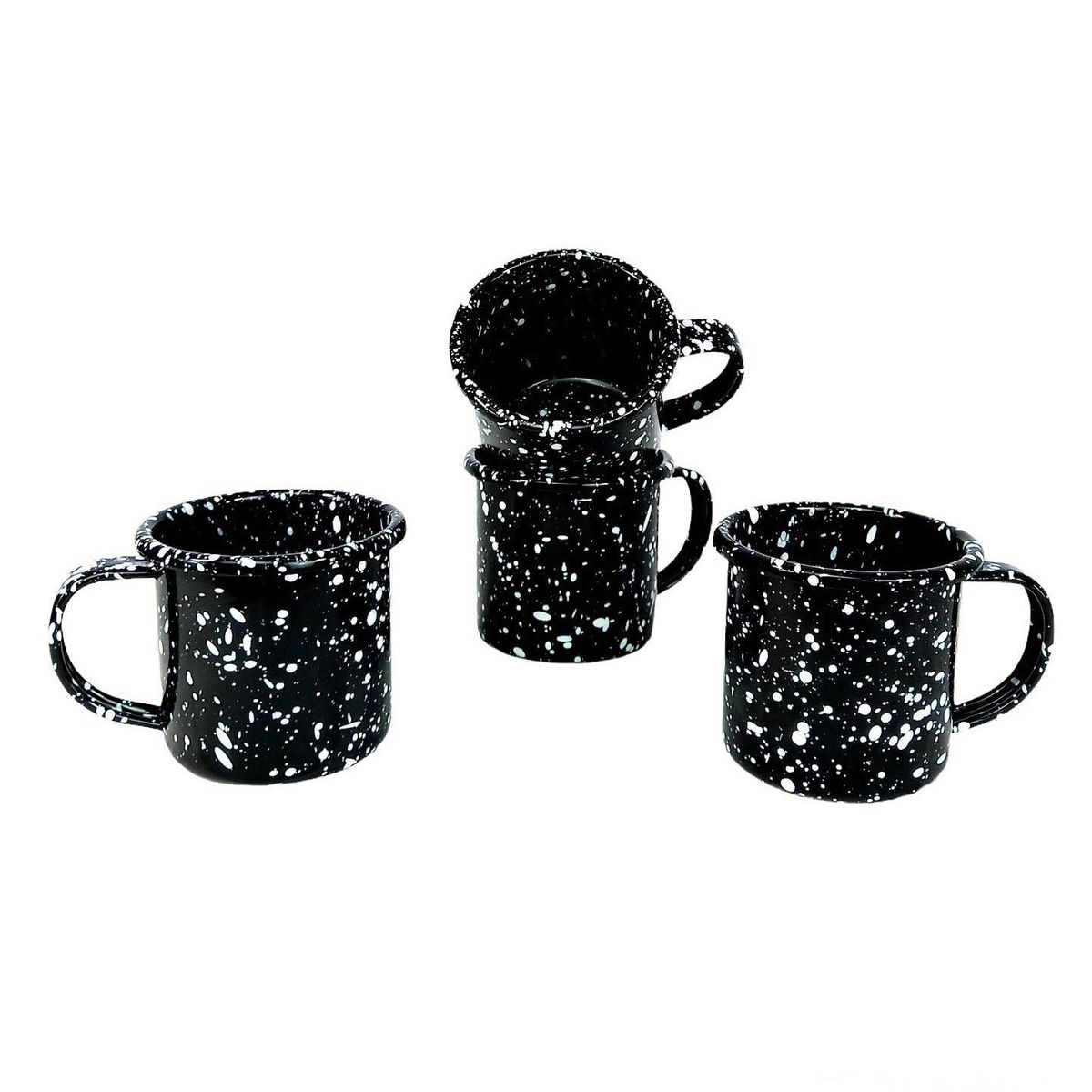 MACUIRA - Set 4 Tazas en Peltre 390ml Macuira Pietra Negro