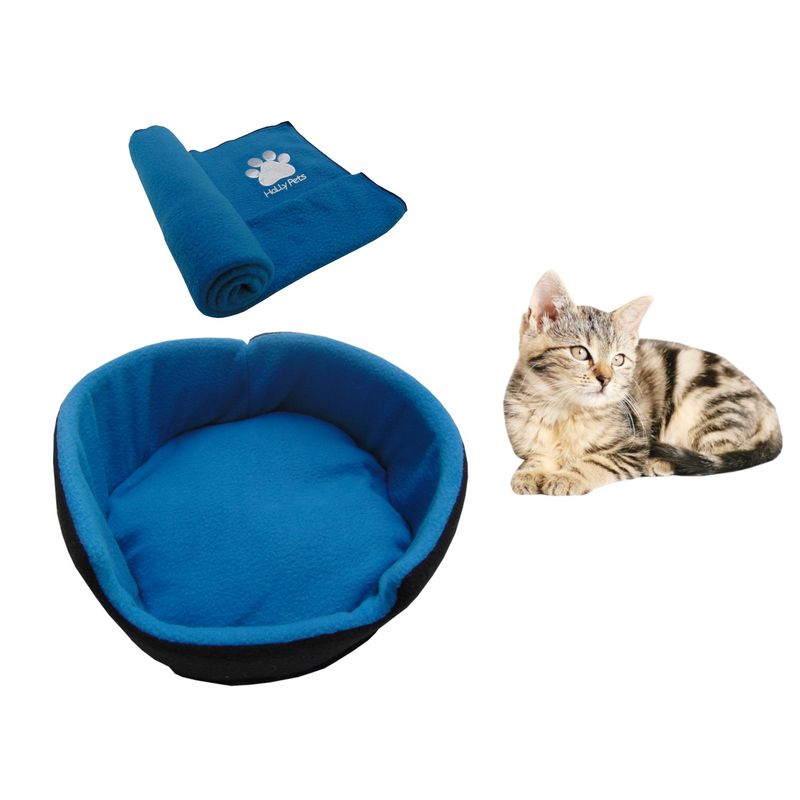 HALLY PET - Cama para gato grande  cobija térmica grande Azul Claro.