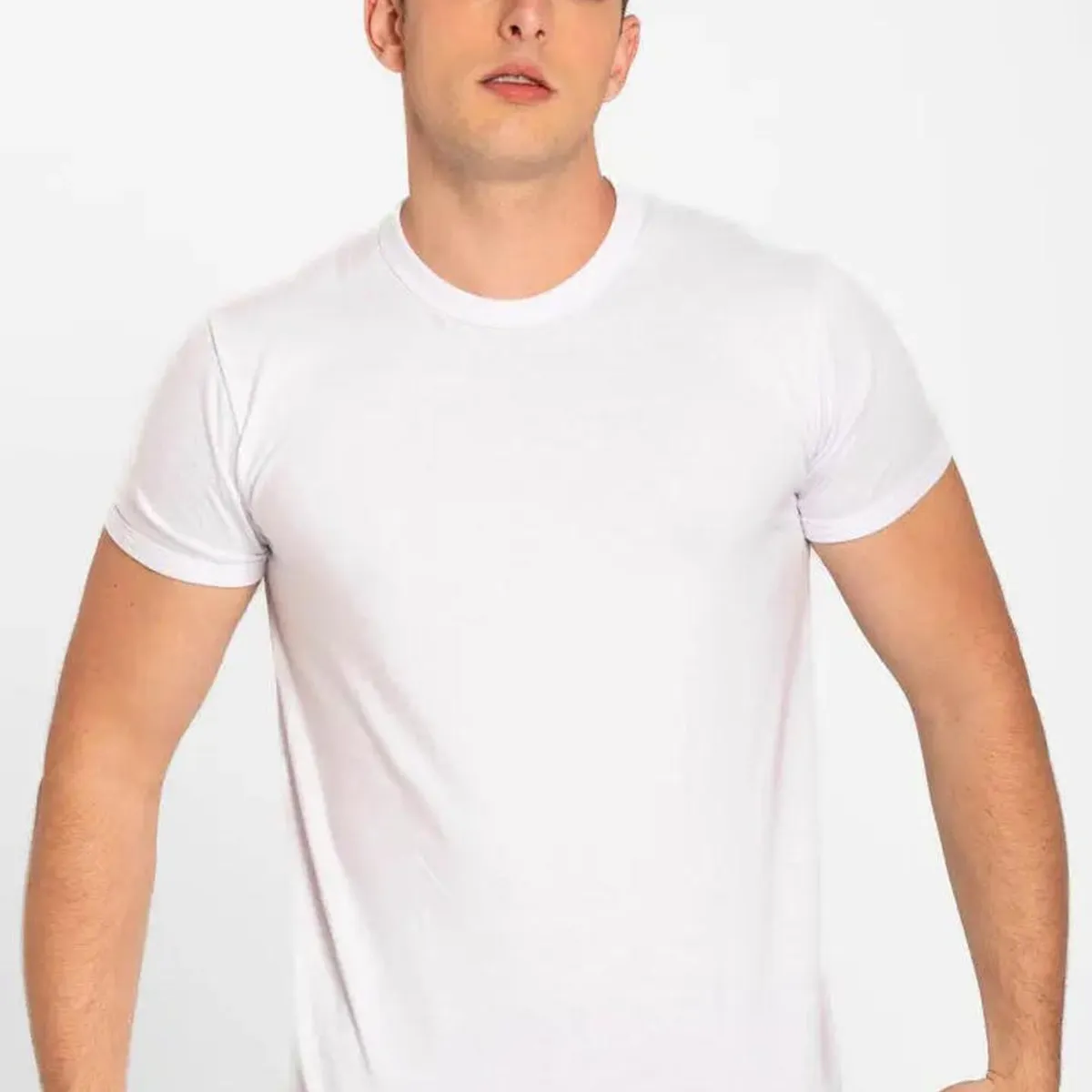 DIANE & GEORDI - Camiseta cuello redondo unicolor de algodón  2020 - Blanco