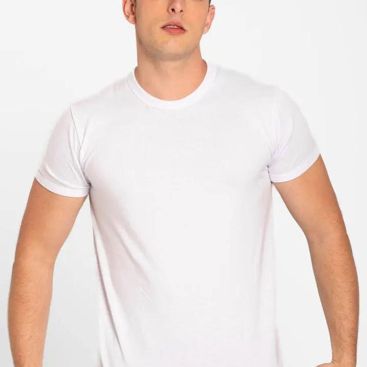 DIANE & GEORDI - Camiseta cuello redondo unicolor de algodón  2020 - Blanco