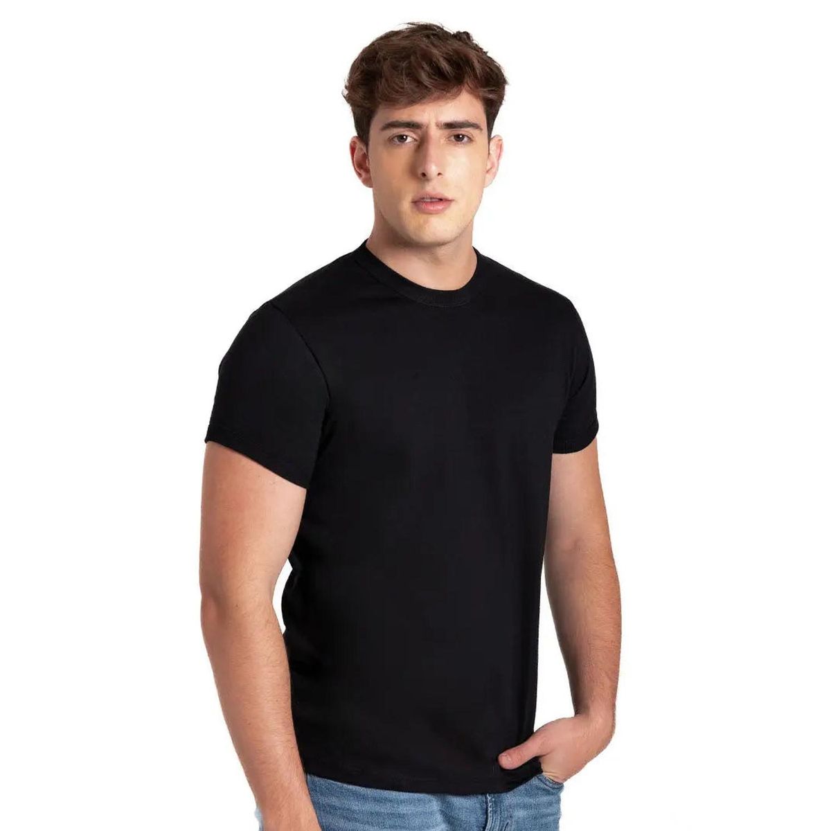 DIANE & GEORDI - Camiseta cuello redondo de algodón peinado 2520 - Negro