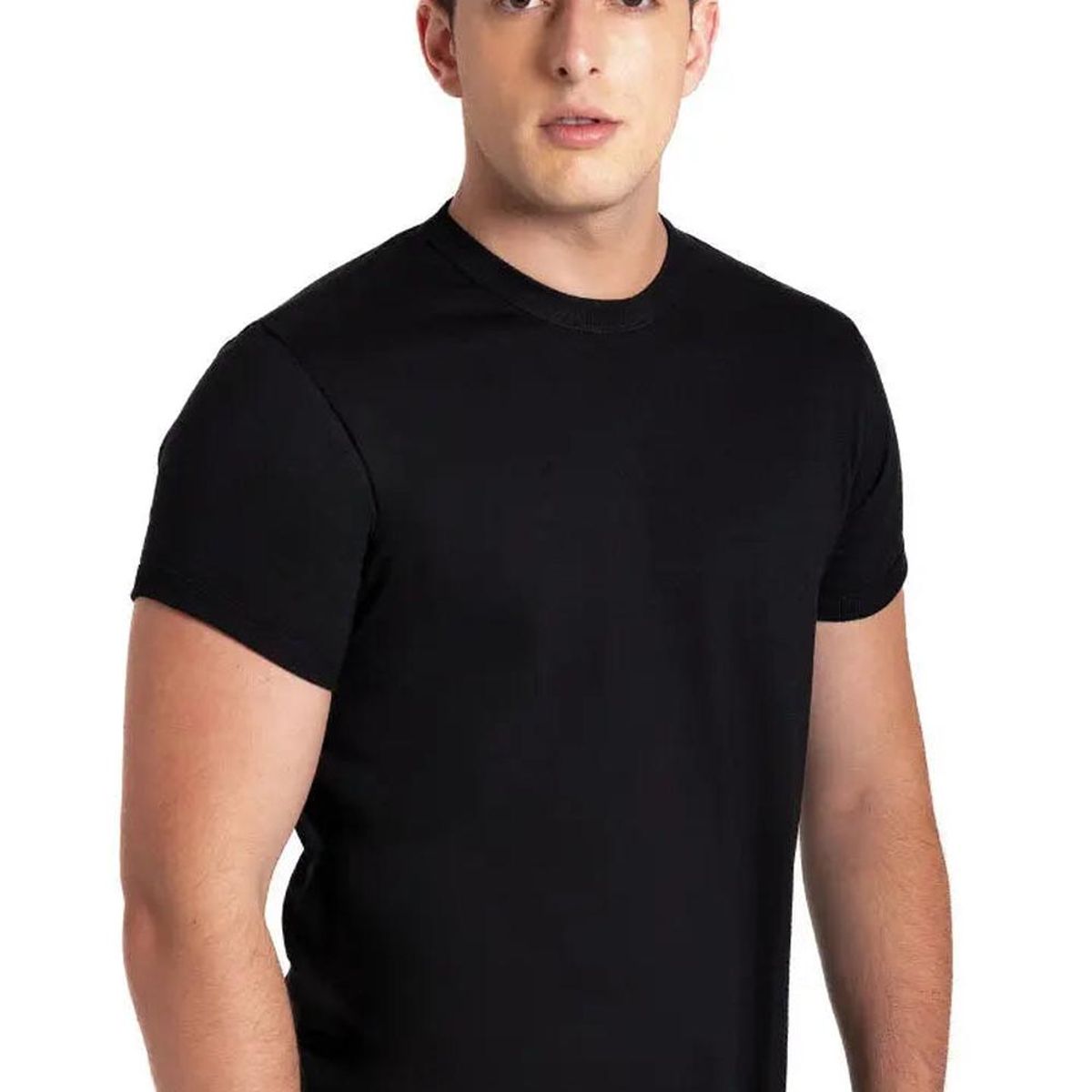DIANE & GEORDI - Camiseta cuello redondo de algodón peinado 2520 - Negro