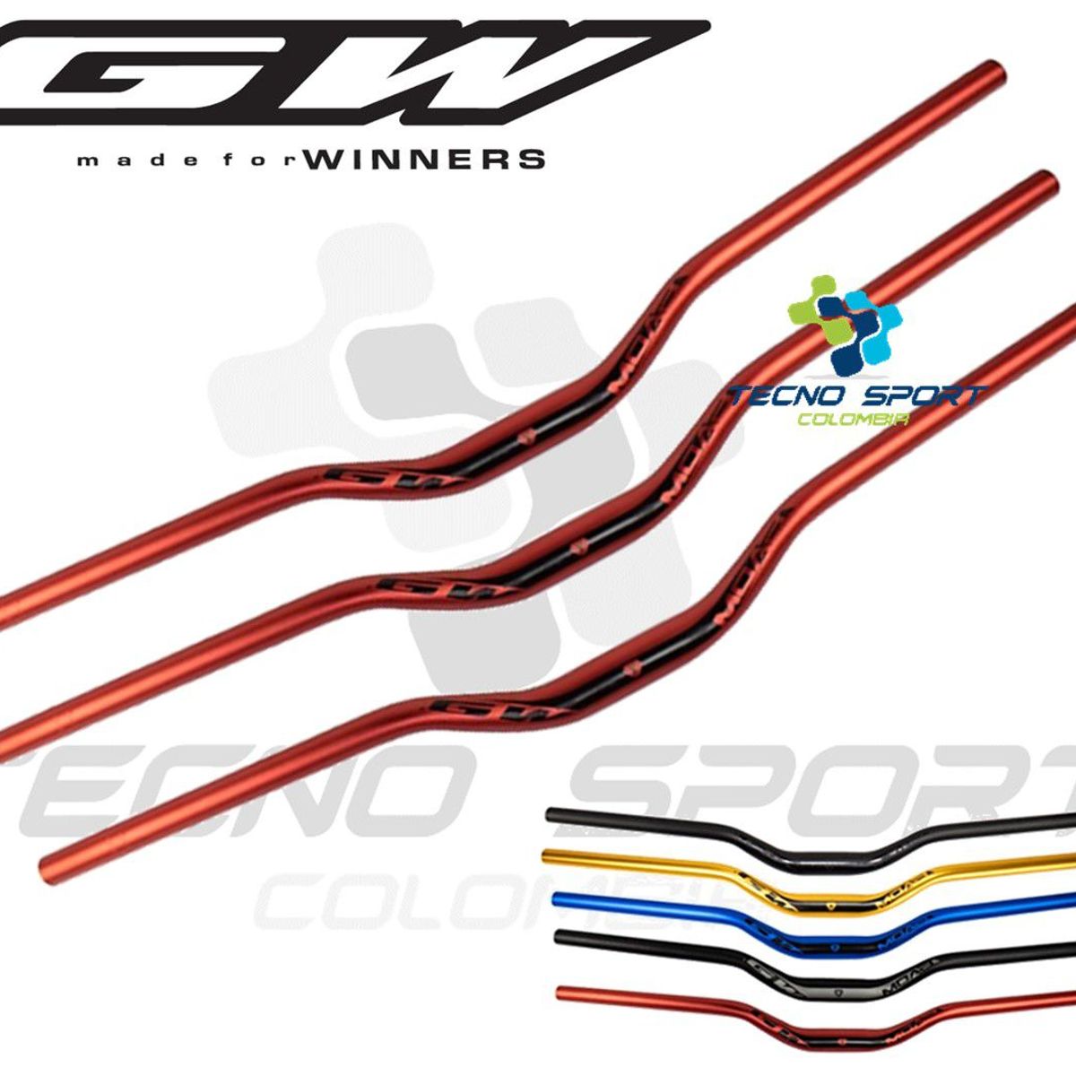 GW - Manubrio gw moab bicicleta mtb 318mm aluminio manillar