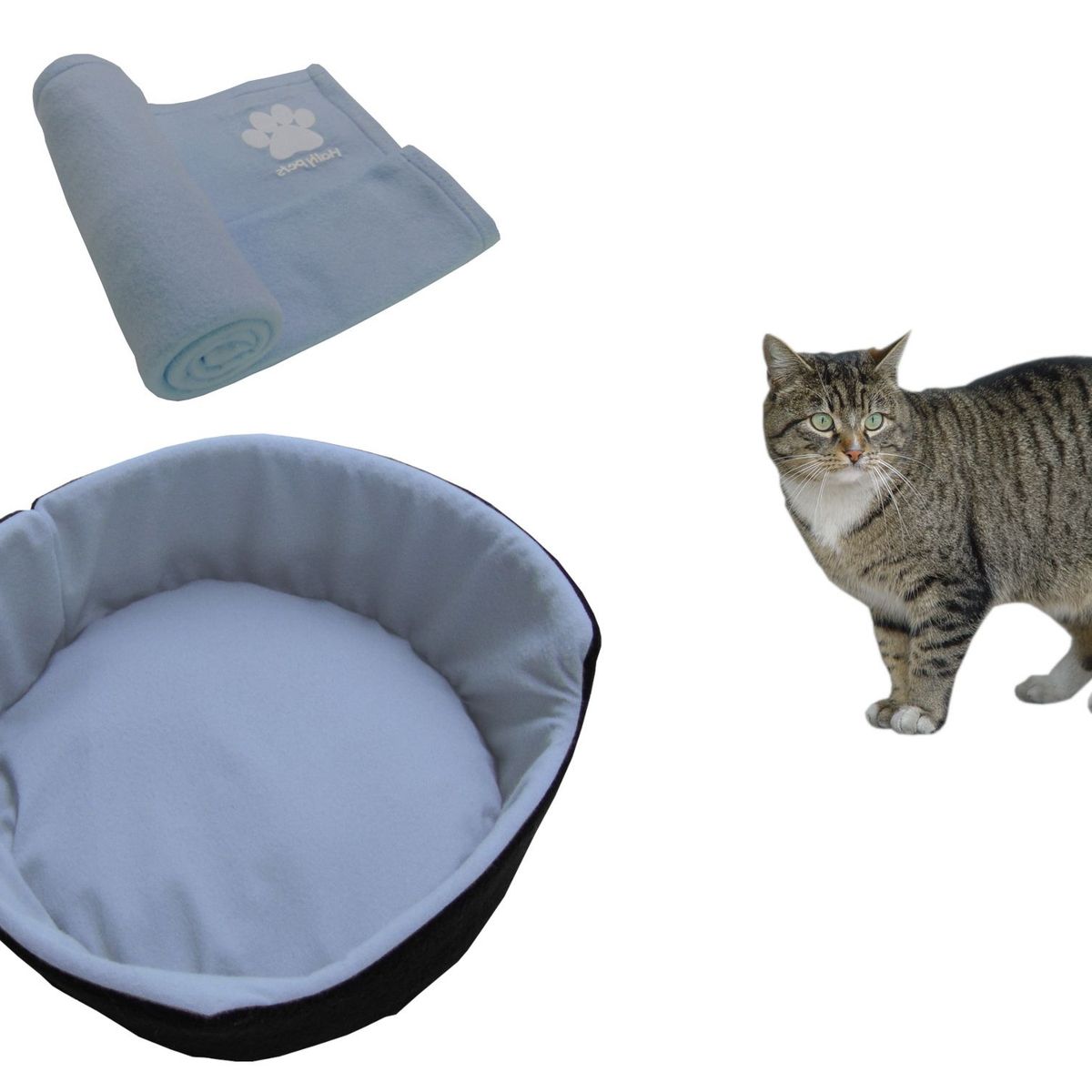 HALLY PET - Cama para gato grande  cobija térmica grande Celeste.