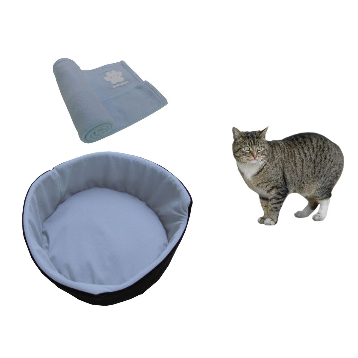 HALLY PET - Cama para gato grande  cobija térmica grande Celeste.