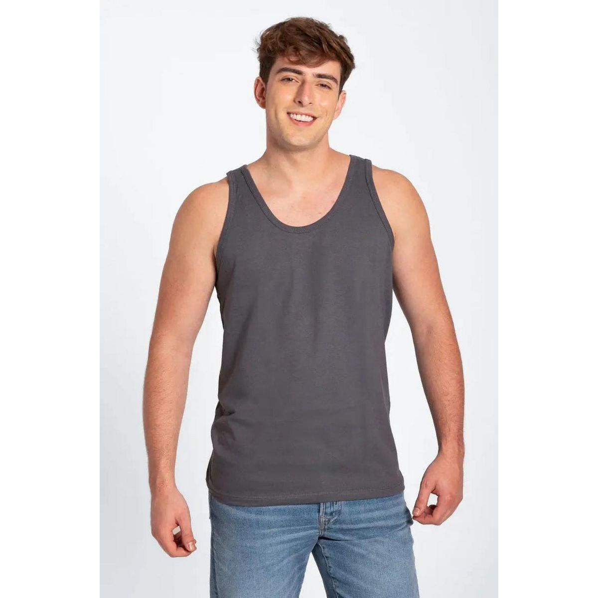 DIANE & GEORDI - Camiseta Cuello Redondo Manga Sisa Algodón 2522 - Gris