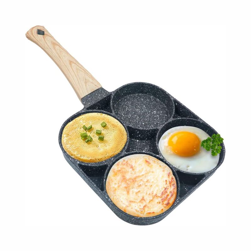 GENERICO - Sartén De 4 Puestos Para Huevos Arepas Antiadherente