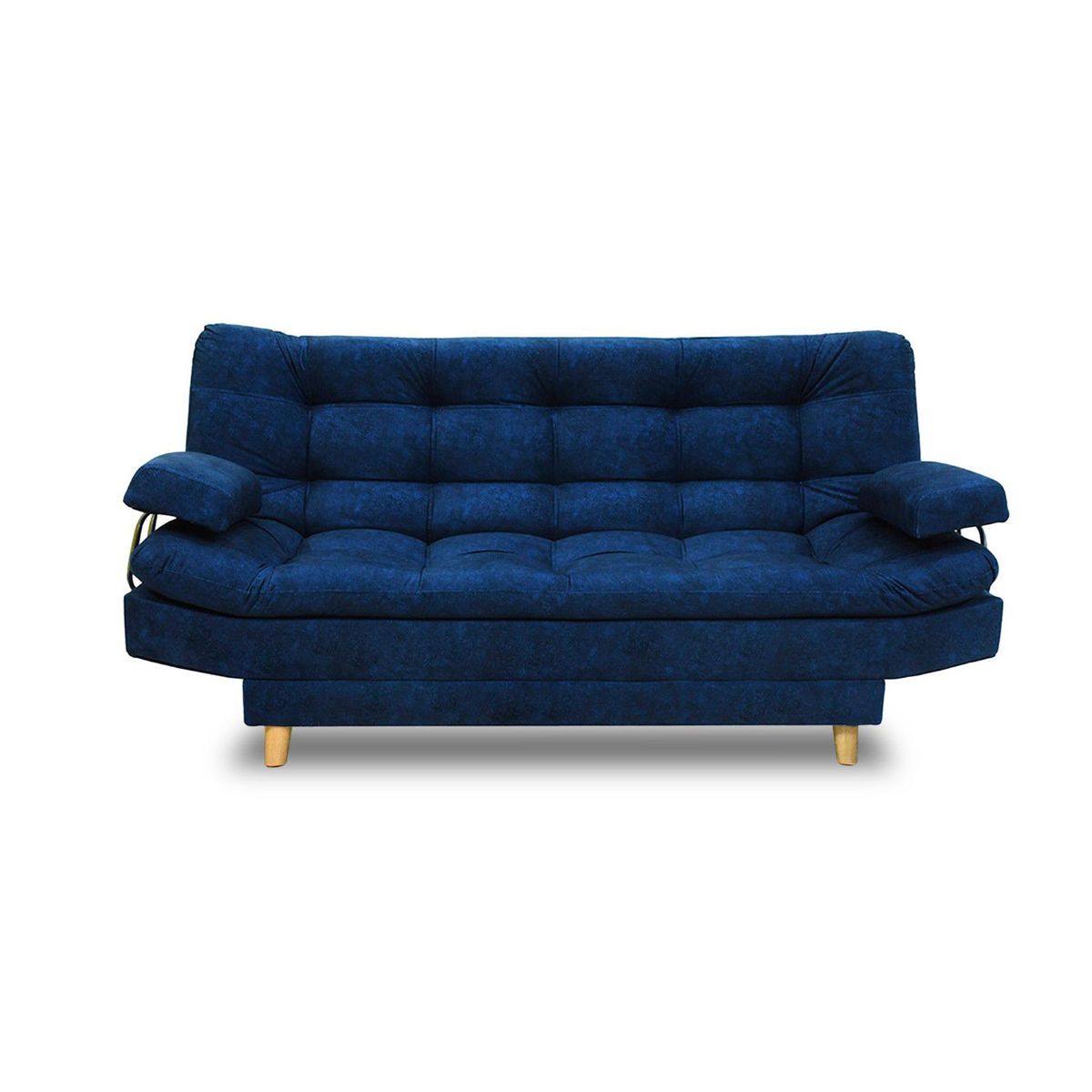 INDUSTRIAL BASESTILOS - Sofá Cama Moltochic CB Lino Azul Oscuro patas metálicas