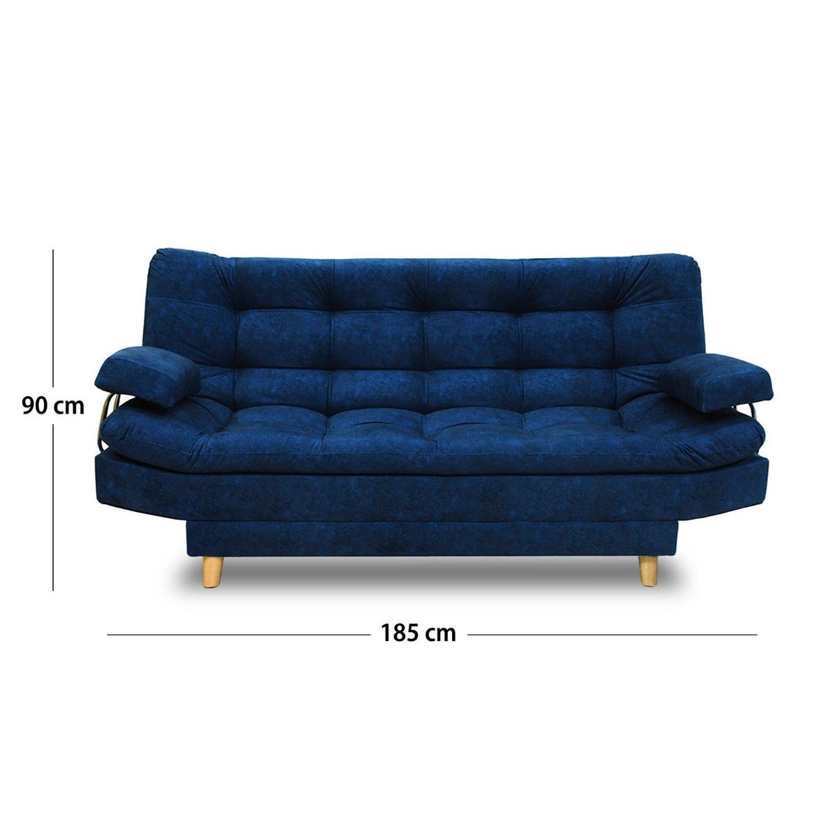 INDUSTRIAL BASESTILOS - Sofá Cama Moltochic CB Lino Azul Oscuro patas metálicas