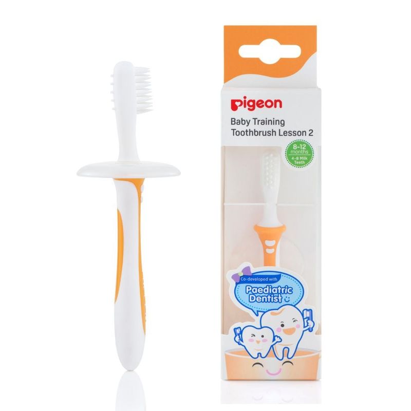 PIGEON - Cepillo dental para bebes Pigeon Paso 2 Naranja