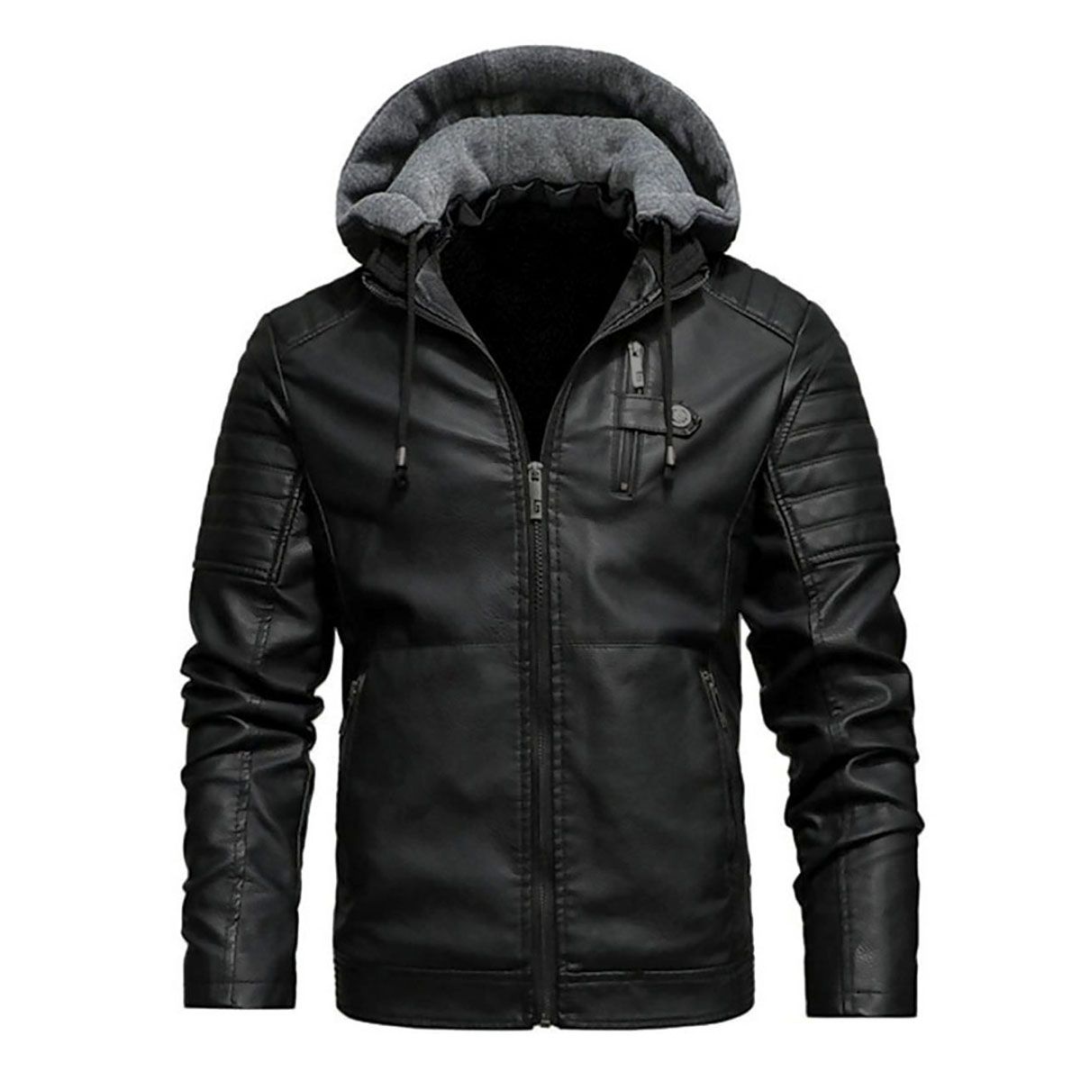 THE CLOTHING COMPANY - Chaqueta Hombre Cuero Sintético Smooth-Negro