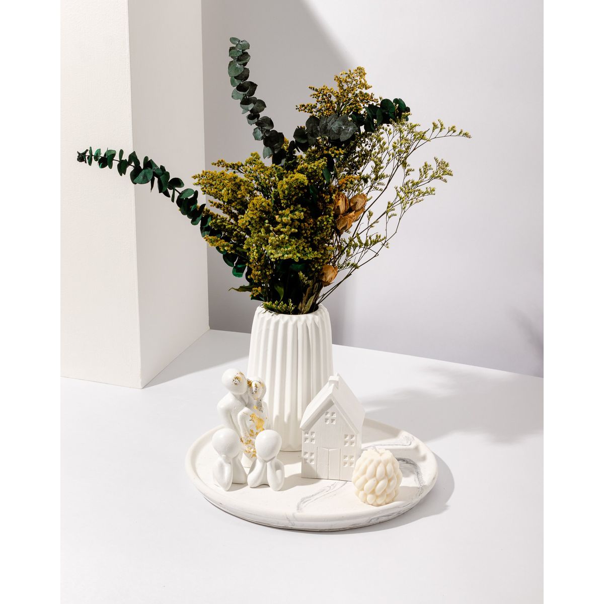 DECORACIONES ALE Y GABI - Centro de Mesa decorativo Trinity Jarron Base Velas Y Adornos