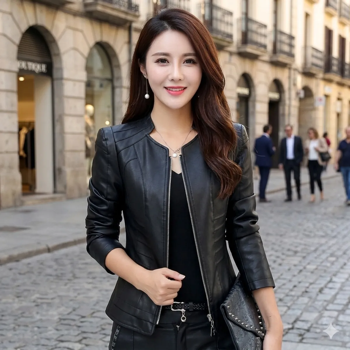 THE CLOTHING COMPANY - Chaqueta Mujer Cuero Sintético-Negro