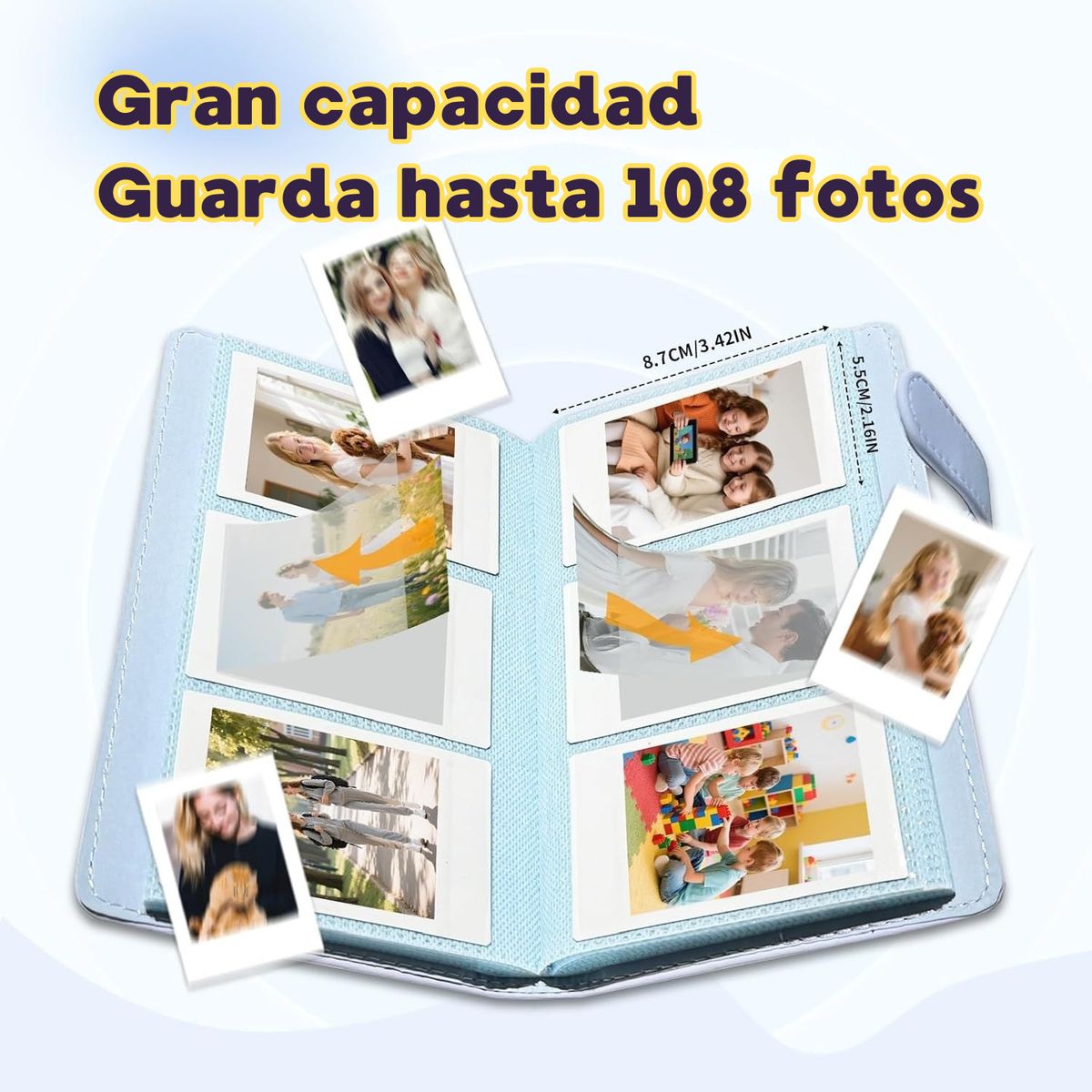 GENERICO - Album para fotos Instax Mini 108 Fotos - Azul Pastel
