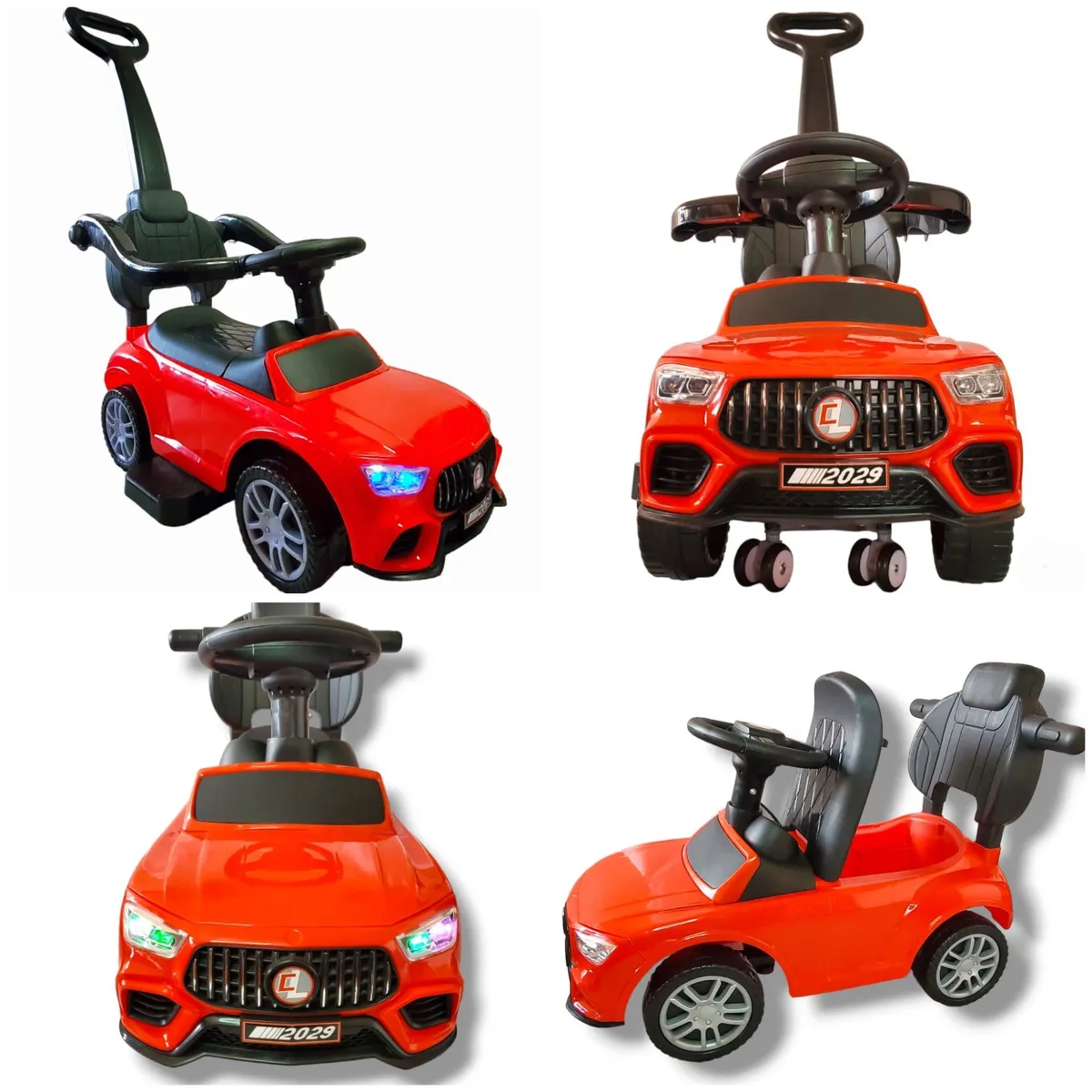 GENERICO - Carro Montable 3en1 Mercedes Ruedas 360° Luces LED y Musica