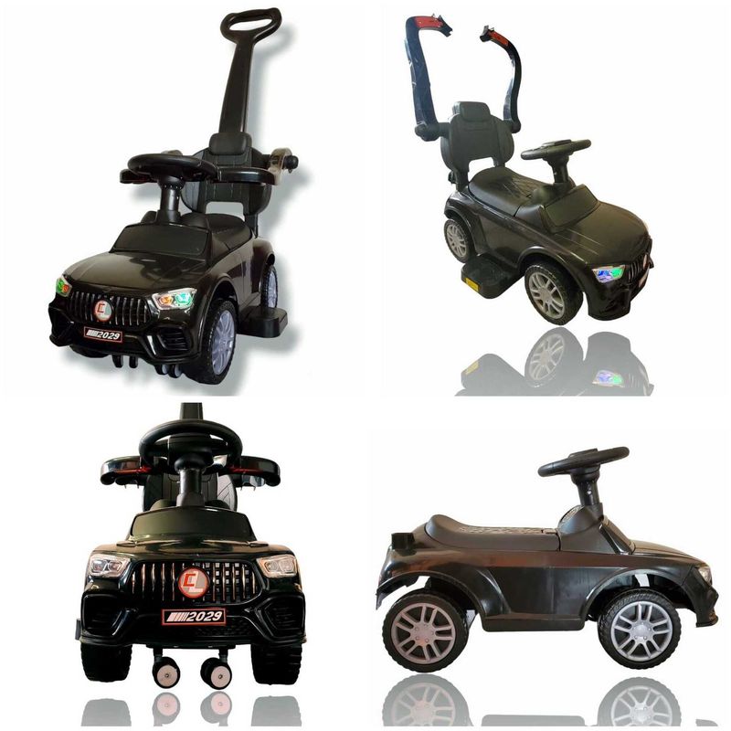 GENERICO - Carro Montable 3en1Mercedes Ruedas 360° Luces LED y Musica