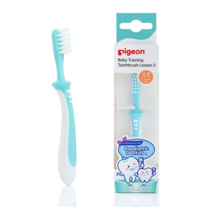 PIGEON - Cepillo dental para bebes Pigeon Paso 3 Verde