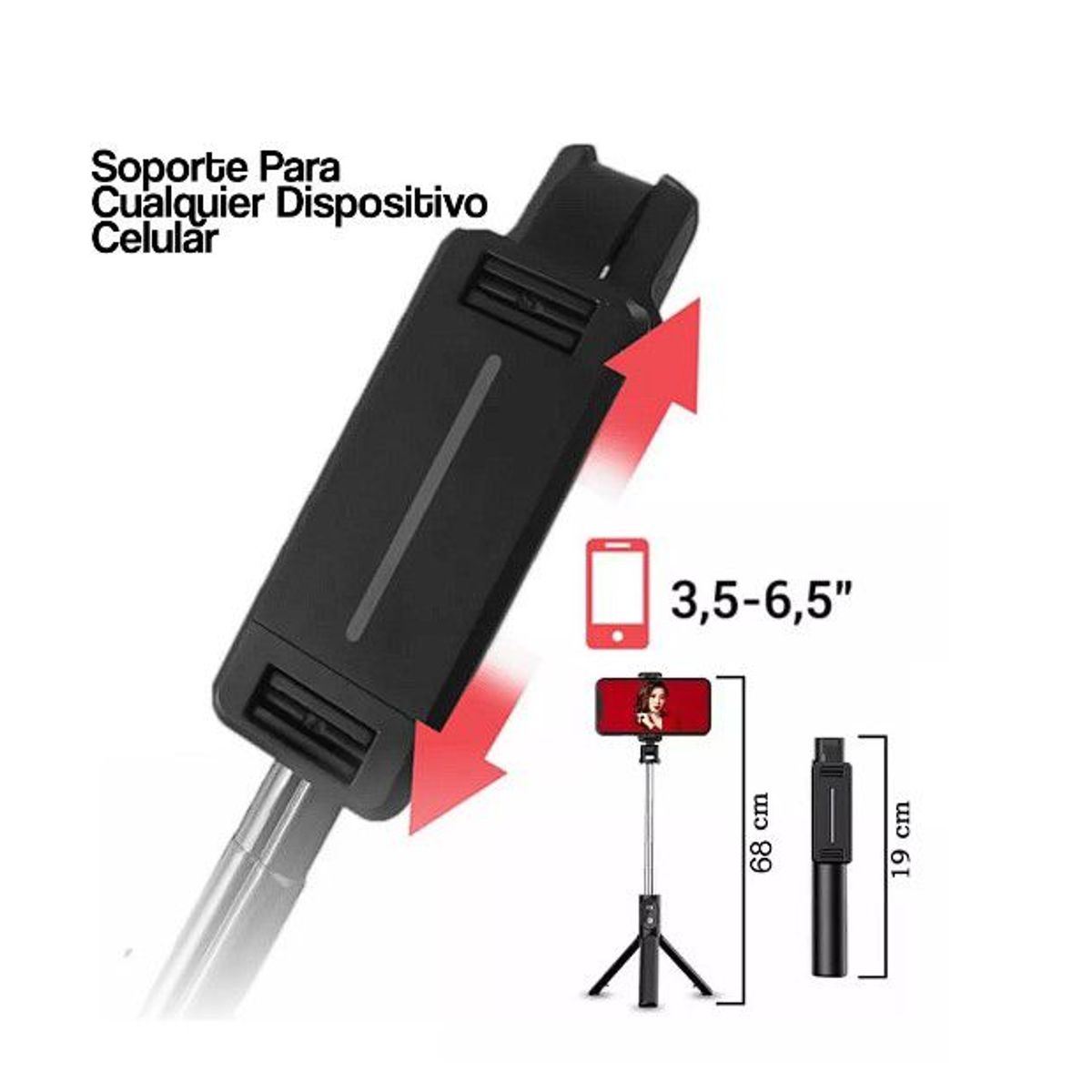 SHEN HUANG - Palo Selfie Con Trípode Bluetooth Para Celular Portatil