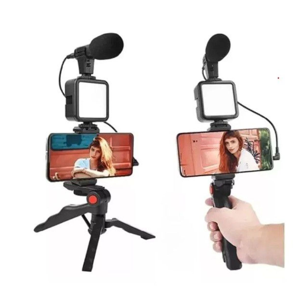 JASHEN - Set De Video Vlog Mini Luz De Video Led Super Cardioide