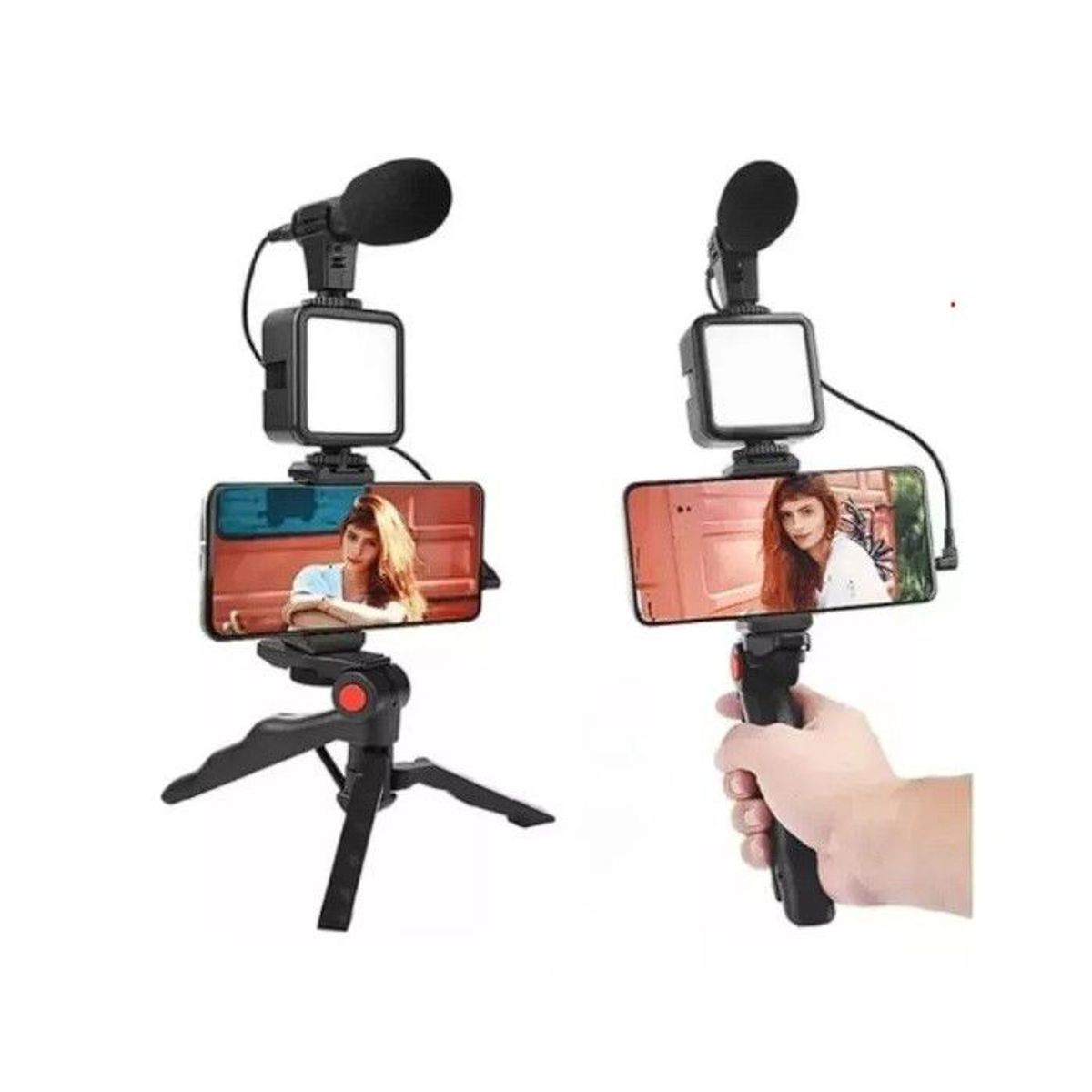 JASHEN - Set De Video Vlog Mini Luz De Video Led Super Cardioide