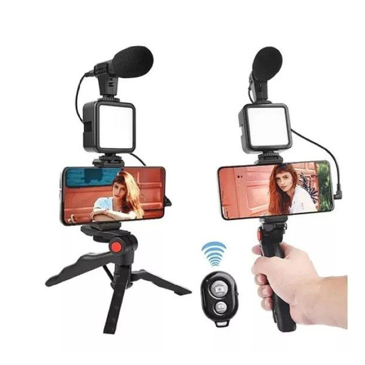 JASHEN - Set De Video Vlog Mini Luz De Video Led Super Cardioide