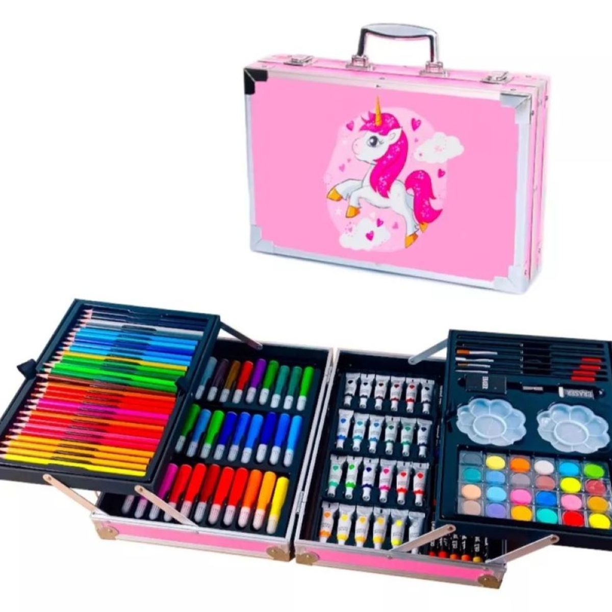 ZHOPI CO - Set De Arte Profesional De 145 Piezas Tipo Maleta Para Niñas