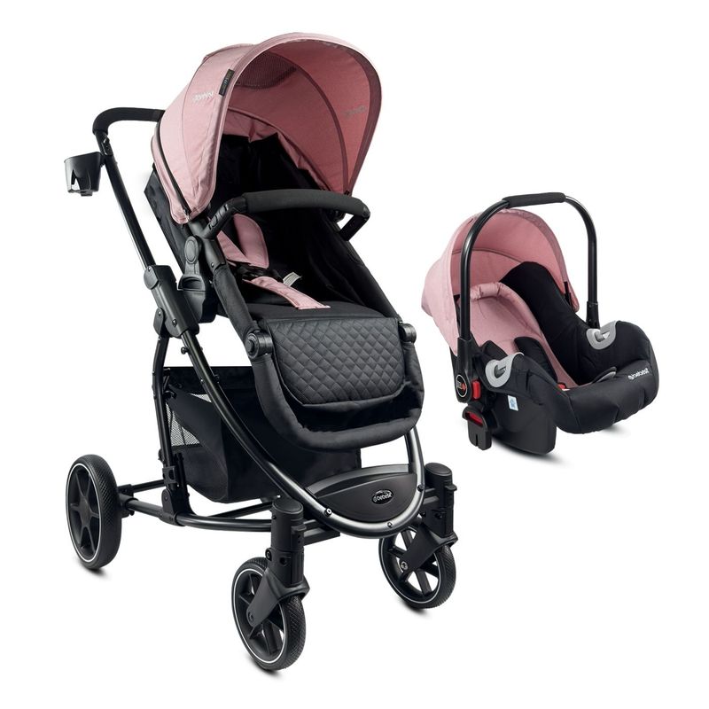 BEBESIT - Coche Moises Travel System Prima Bebesit Rosa